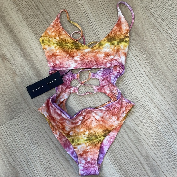 Ayra Swim Serenity Multicolored One Piece Swimsuit Small - Picture 4 of 6